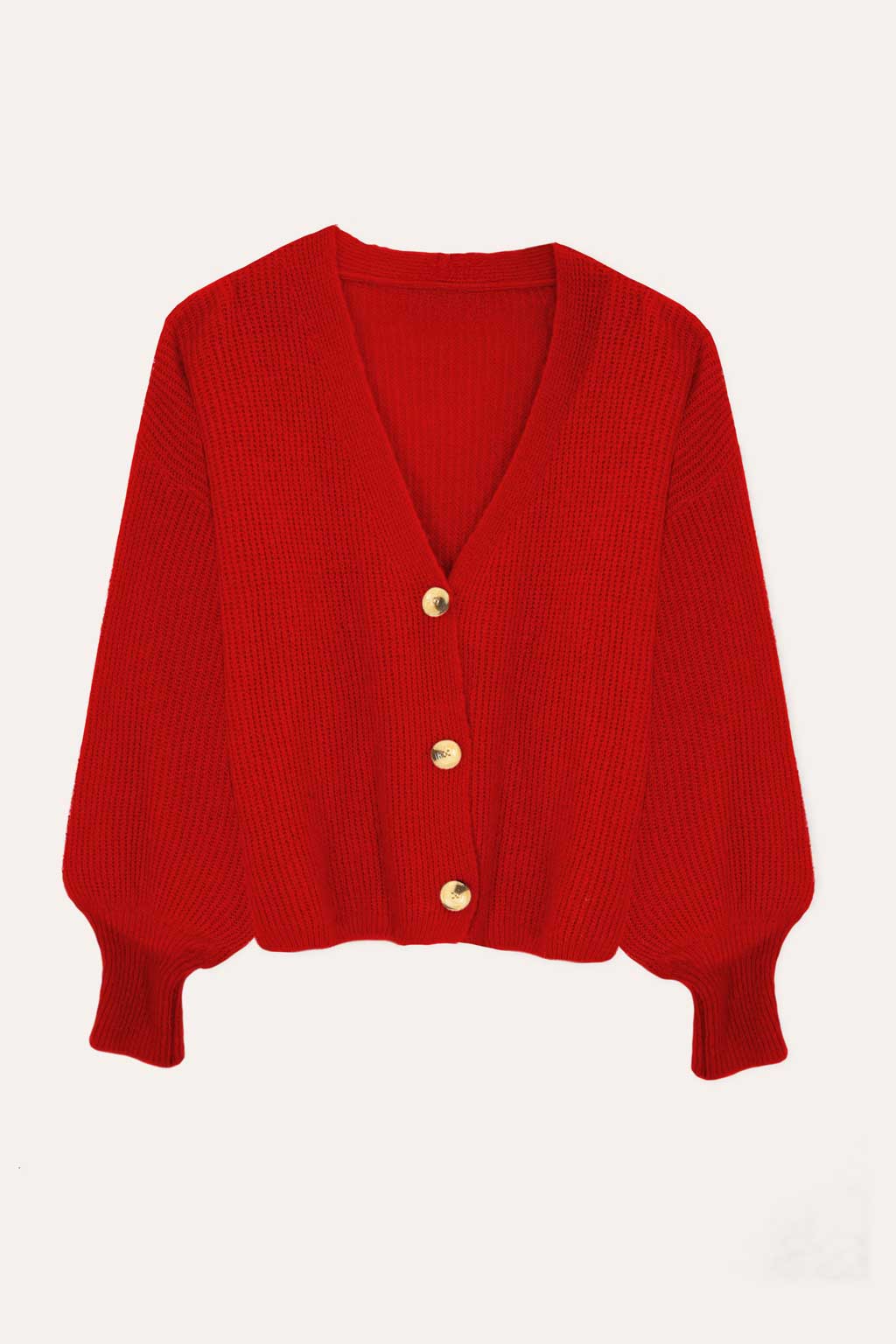 Cardigan mit Knopfleiste (Cherry Red)
