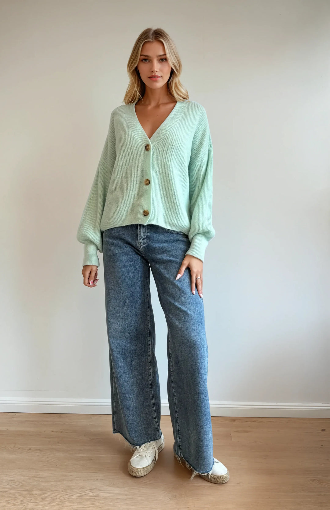 Cardigan mit Knopfleiste (Mint)