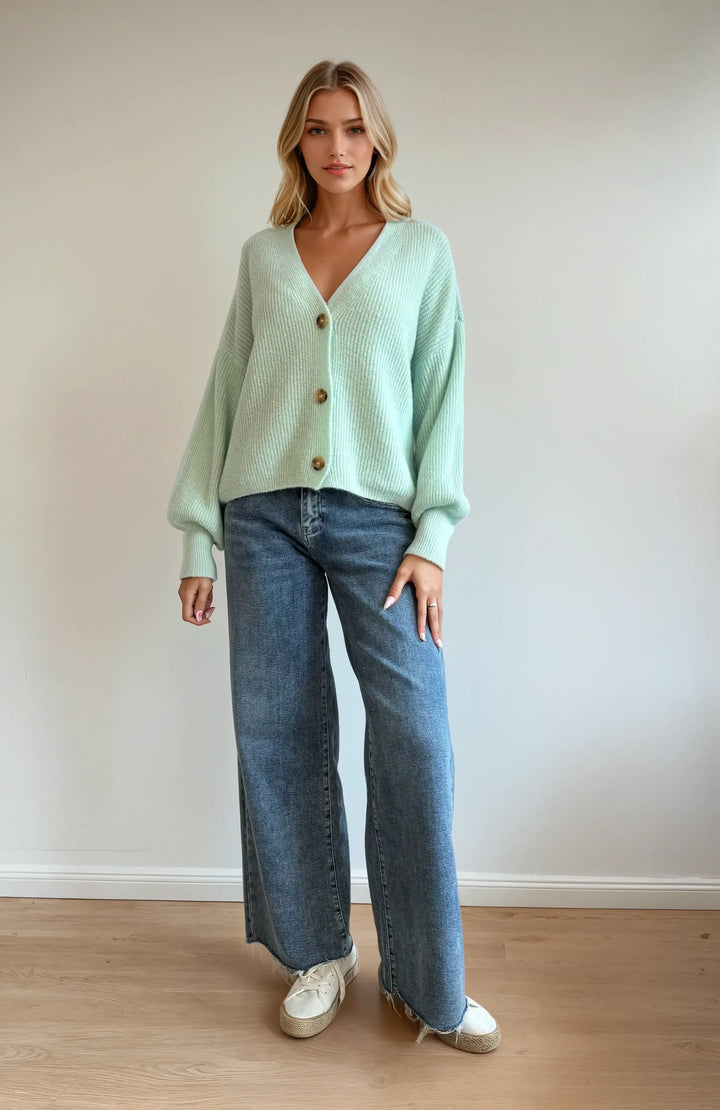 Cardigan mit Knopfleiste (Mint)