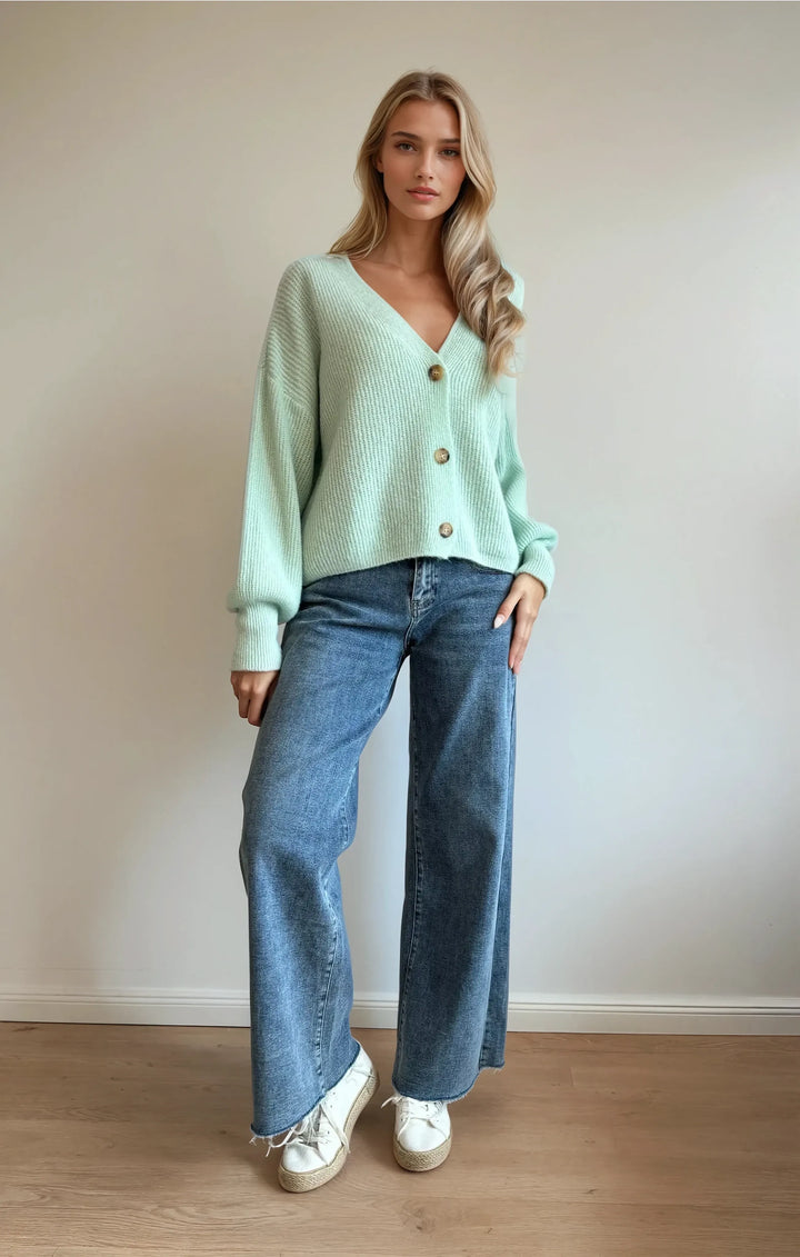 Cardigan mit Knopfleiste (Mint)