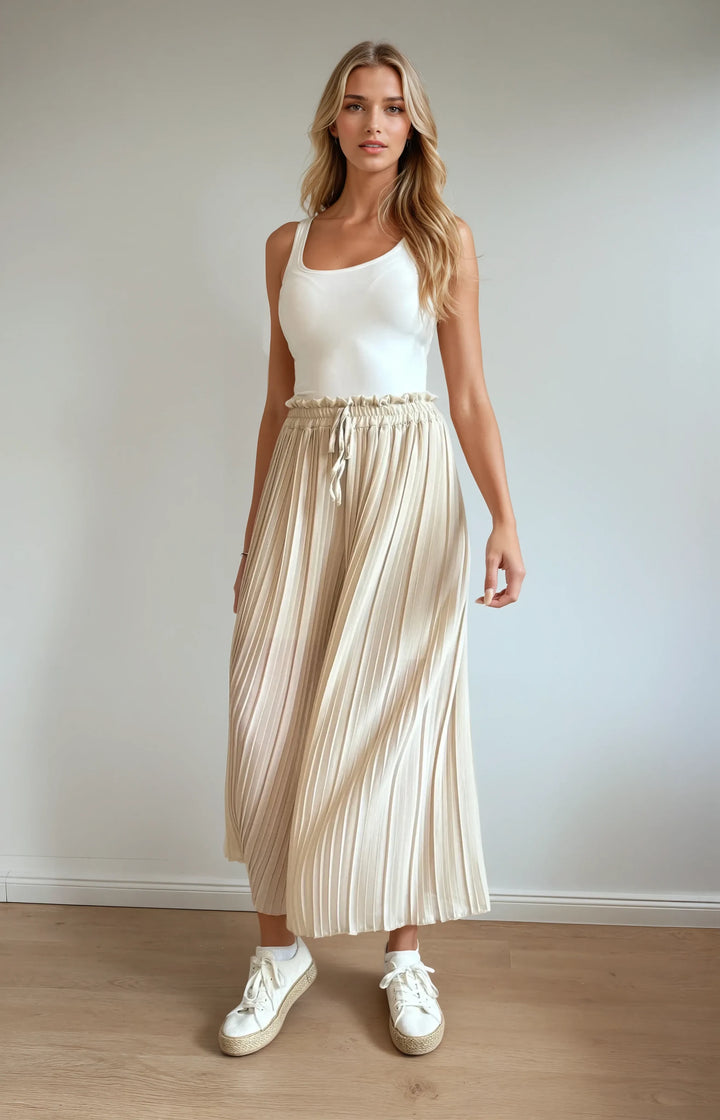 Hose in Faltenoptik (Beige)