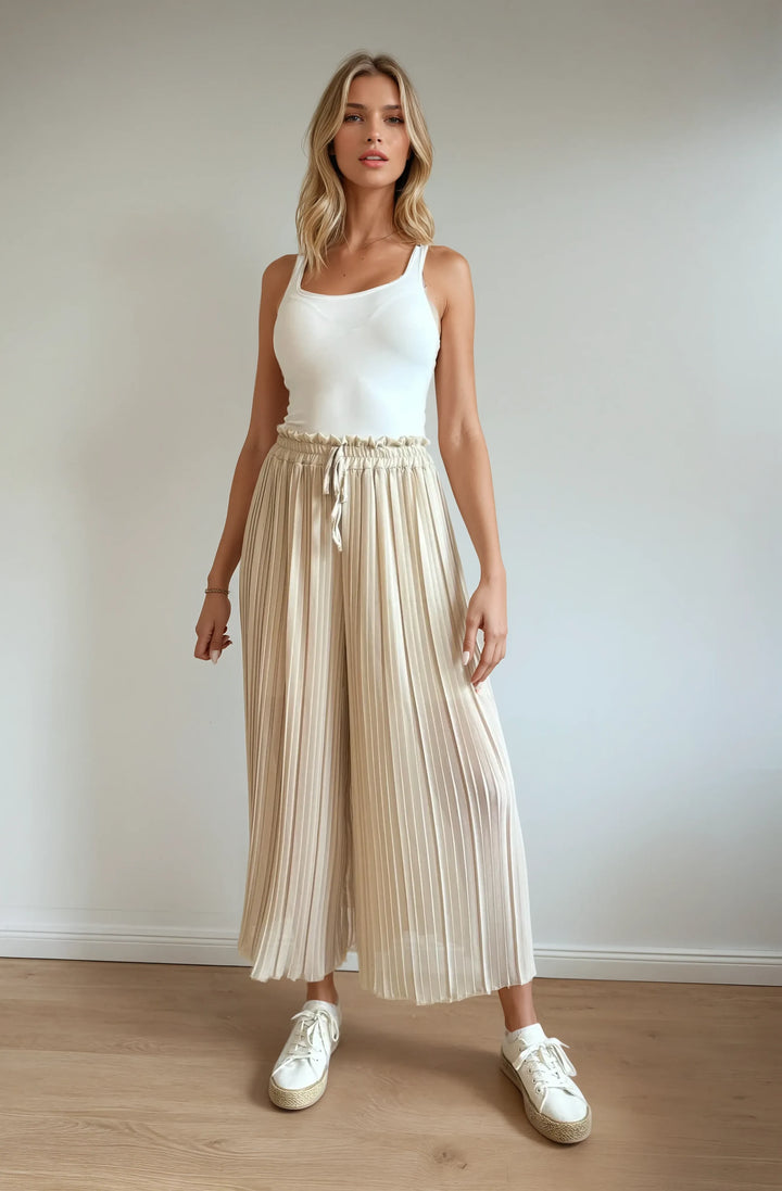 Hose in Faltenoptik (Beige)