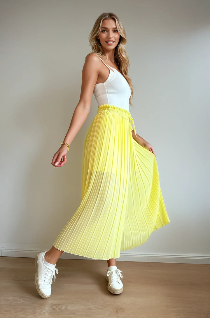 Hose in Faltenoptik (Gelb)