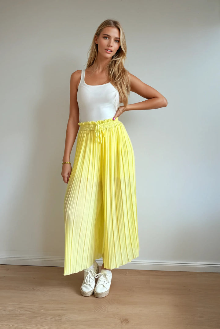 Hose in Faltenoptik (Gelb)
